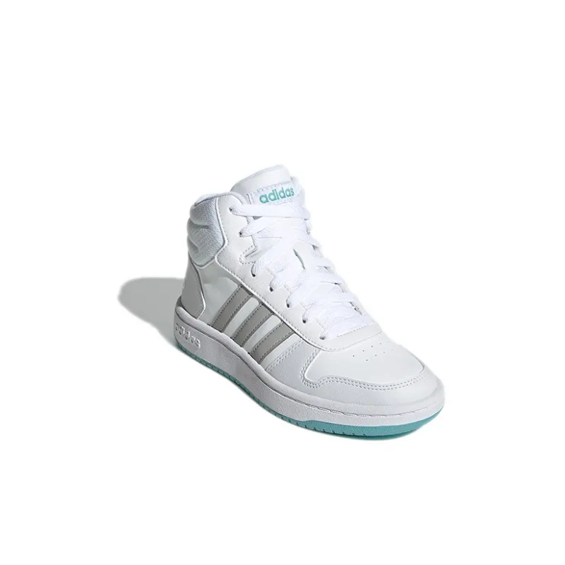 Adidas Neo Hoops 2.0 K Abrasion Resistant Mid Top Skateboard Shoes White Kids'-2
