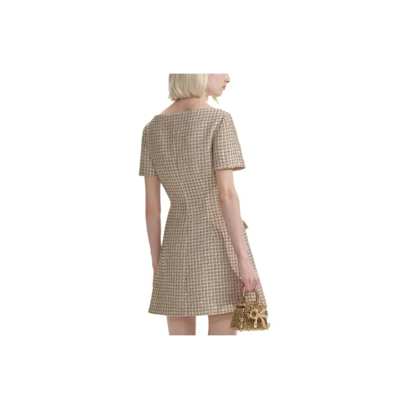Self portrait Short Sleeved Dresses Women's Gold-1
