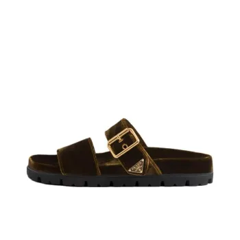 PRADA Buckled Velvet Sandals