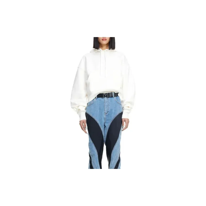 Mugler H&M Batwing Sleeved Hoodie White-1