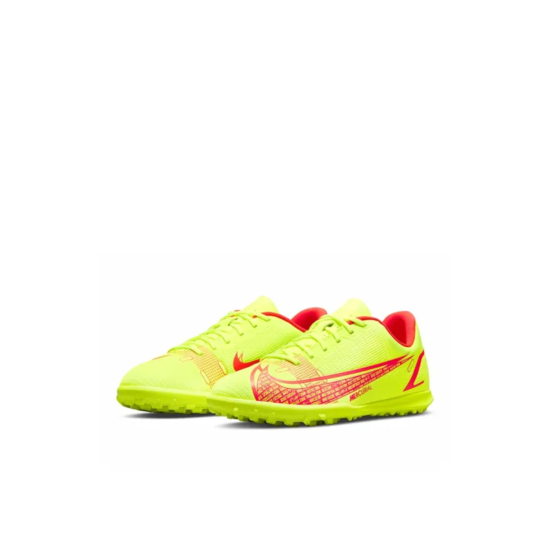 Nike Mercurial Vapor 14 Abrasion Resistant Low Top Kids' Soccer Shoes Neon Yellow Kids'-2