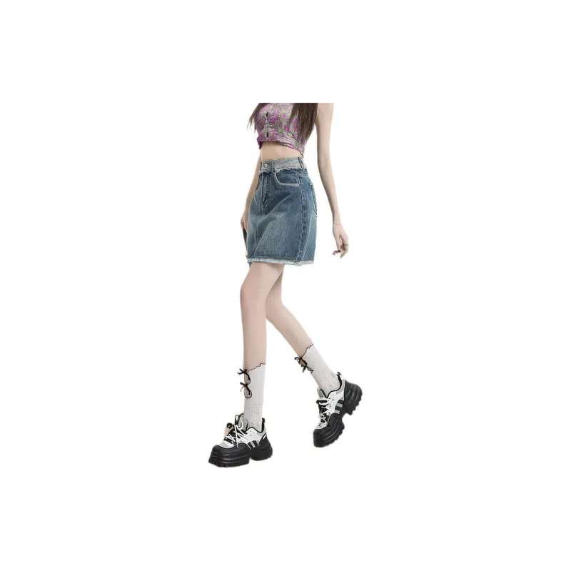 Weixi Denim Short Skirts Women's Blue-7