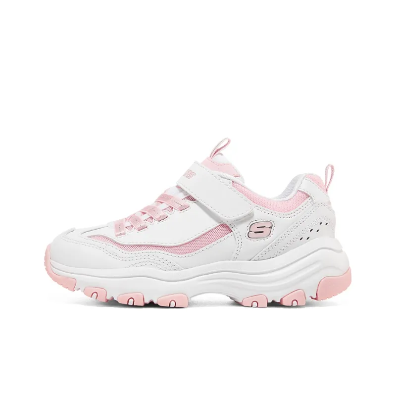 Skechers Anti Slip Wear Resistant Kids Lifestyle Shoes White Pink Teenagers-0