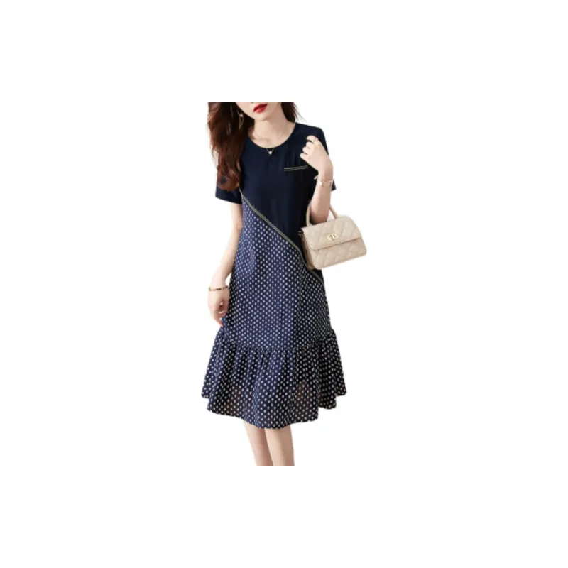 XWI Short Sleeved Dress Women's Navy Blue-3