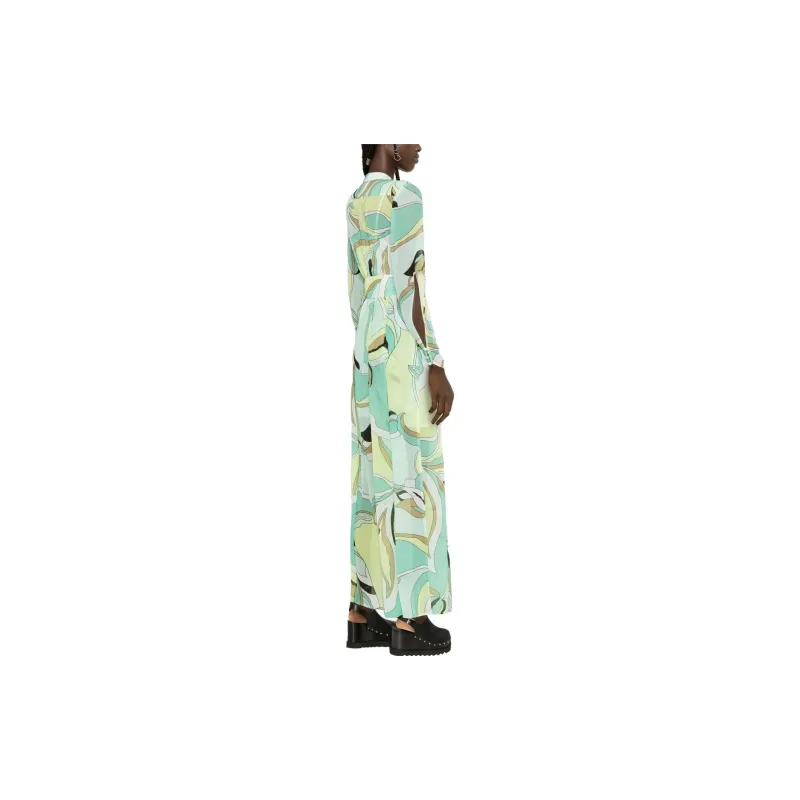 PINKO Long Sleeved Dresses Women's Light Green-3