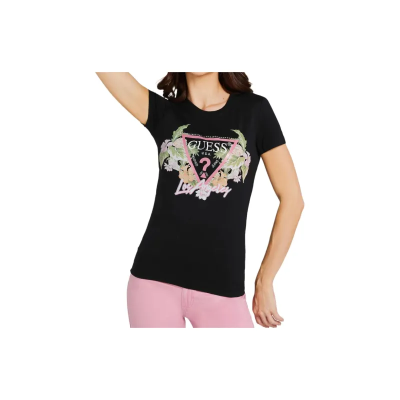 GUESS Regular T Shirt Women's Black-1