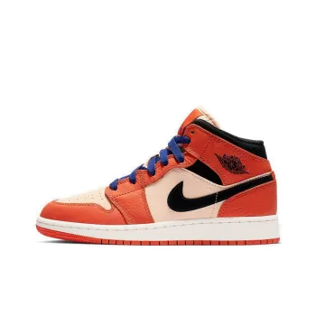 Jordan 1 Mid Team Orange Black GS