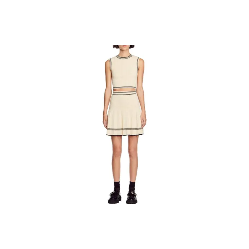 Sandro Knitted Cropped Tank Top-1