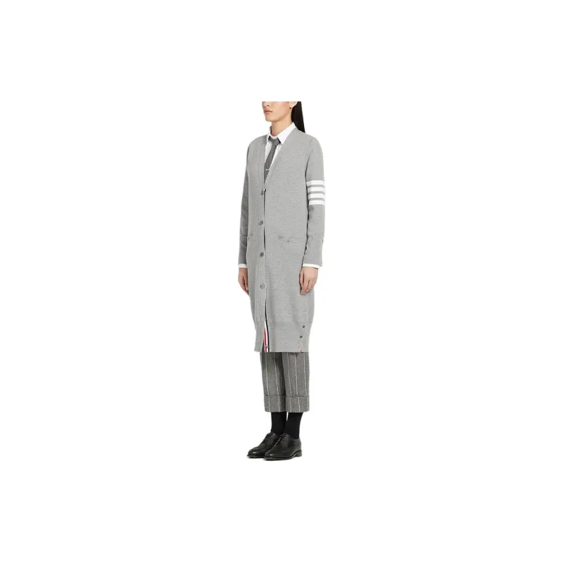 THOM BROWNE 4 Bar Detail Longline Cardigan-5