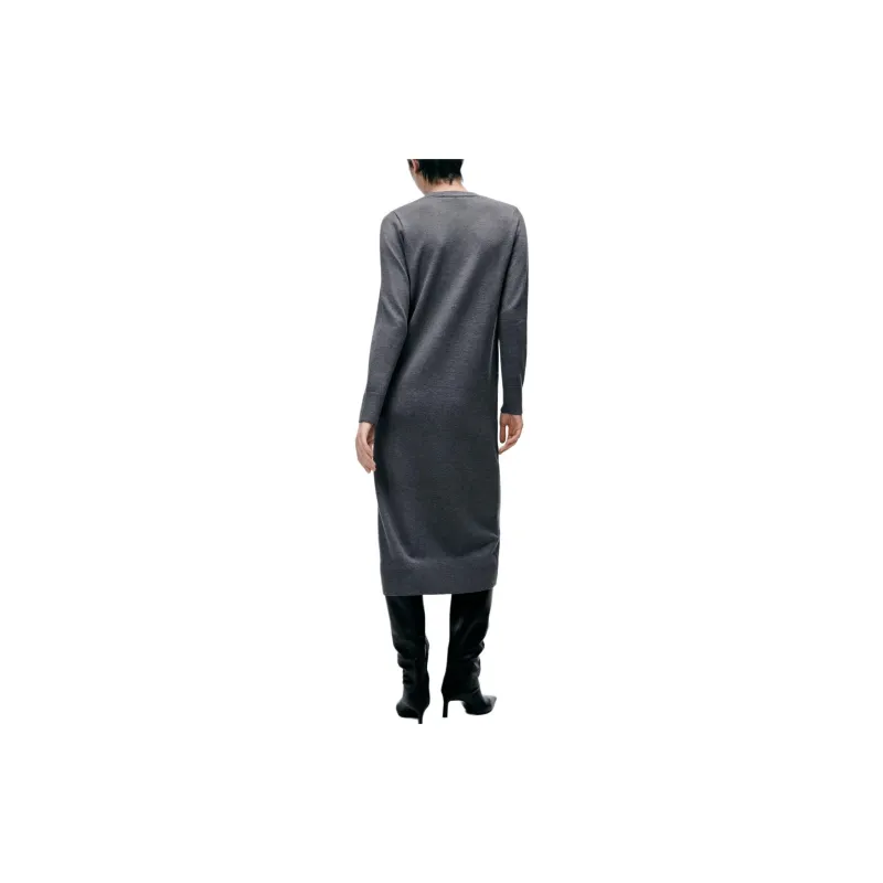 ZARA Long-Sleeved Dresses Women's Medium Gray-2