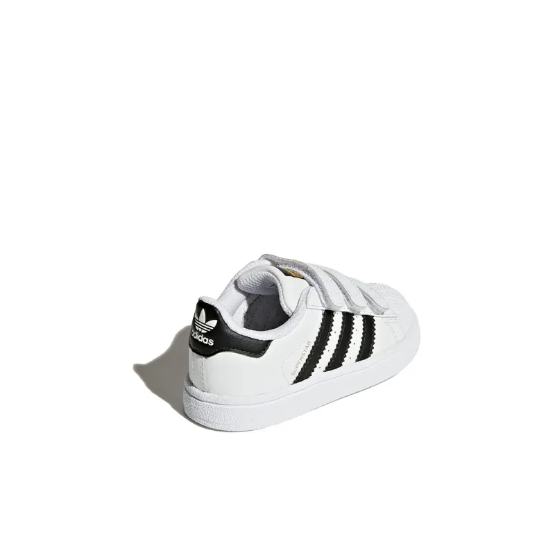 Adidas Originals Abrasion Resistant Breathable Low Top Kids' Skateboarding Shoes White Black Infant And Toddler-3