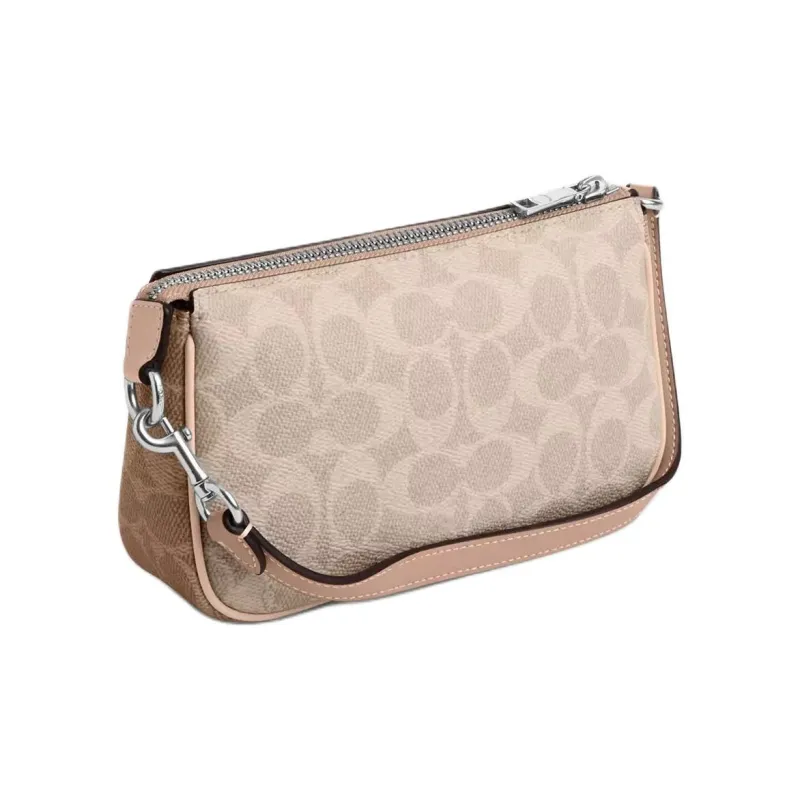 COACH Nolita Coated Canvas Portable Crossbody Bag Shoulder Bag Small Size Women's Sand & Gray Umber Multicolor-1