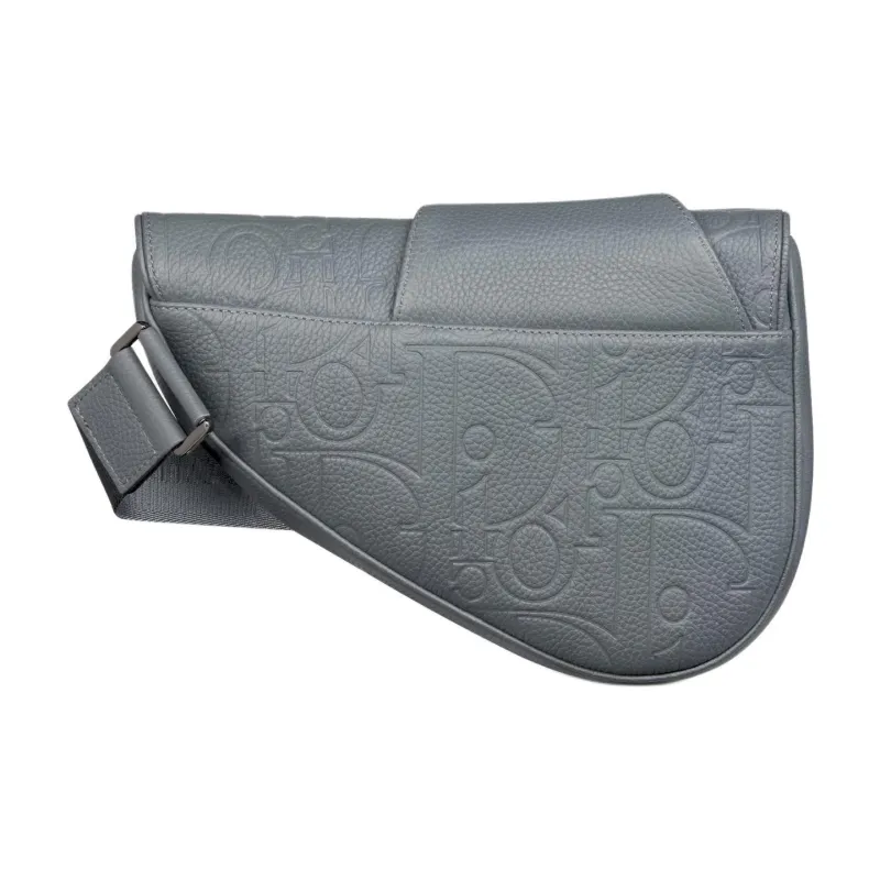 DIOR Cow Leather Saddle Bag Shoulder Bag Crossbody Bag Women's Dark Gray-2