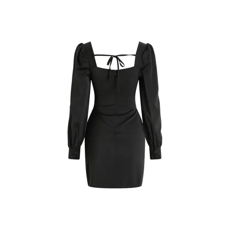JOSR Long Sleeved Dresses Women's Black-1