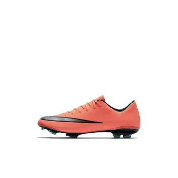 Nike JR Mercurial Vapor X FG Hard Court Anti-Slip Wear-Resistant Low-Top Kids' Soccer Shoes Orange Kids'