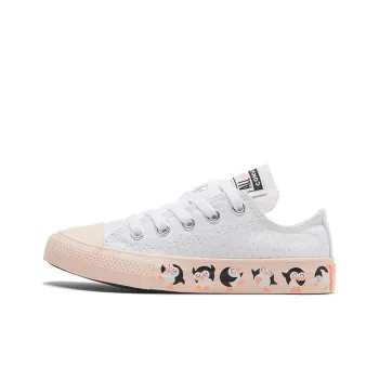 Converse Chuck Taylor All Star Anti Slip Wear Resistant Low Top Kids Canvas Shoes White Pink Teenagers