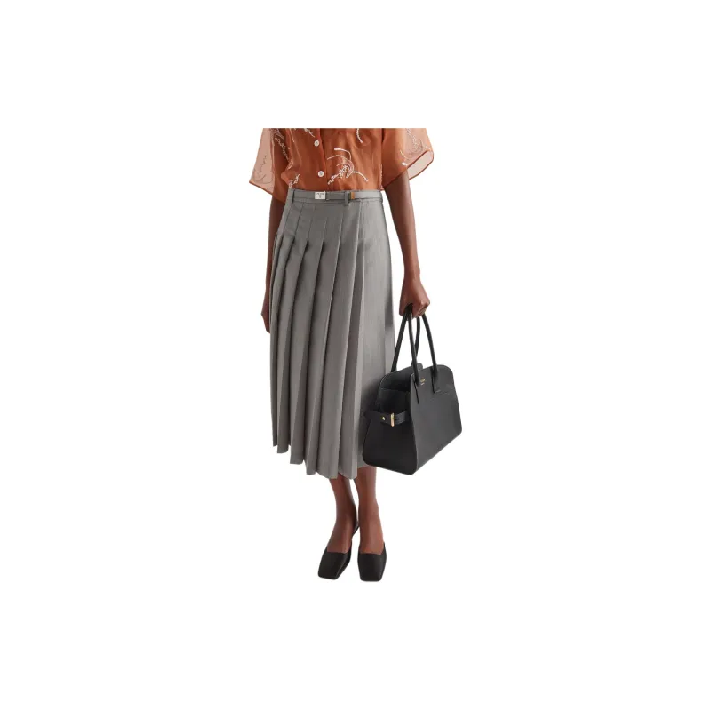 PRADA SS24 Casual Long Skirt Women's Granite Gray-3