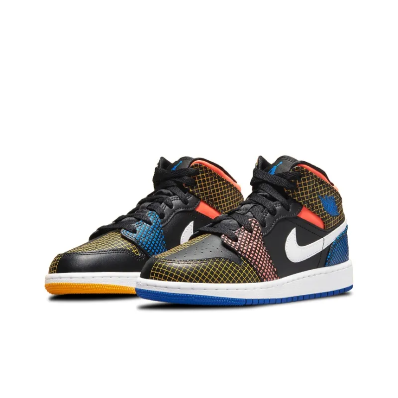 Jordan 1 Mid MMD Multi Color Grid GS-2
