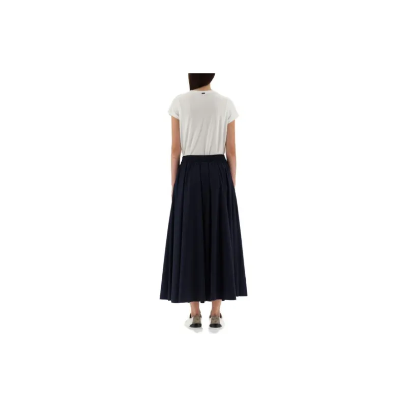 HERNO Elastic Waist Drawstring Midi Skirt-3