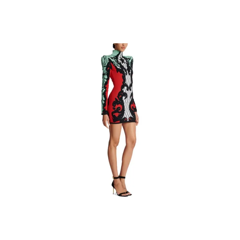 BALMAIN Baroque Jacquard Minidress-2