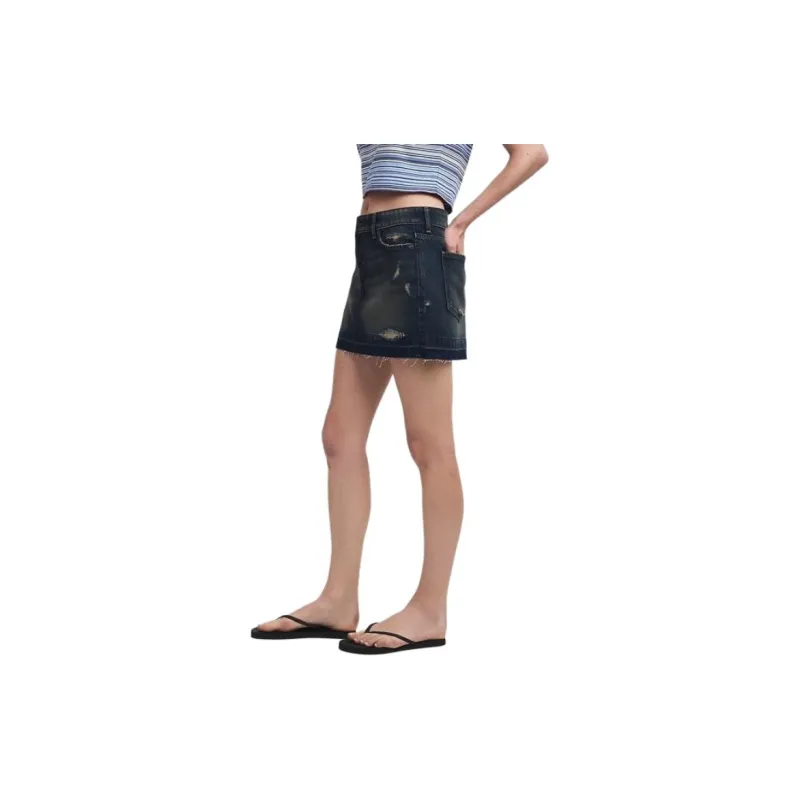 GAP Madhappy Collaboration Denim Short Skirts Women's Blue-1
