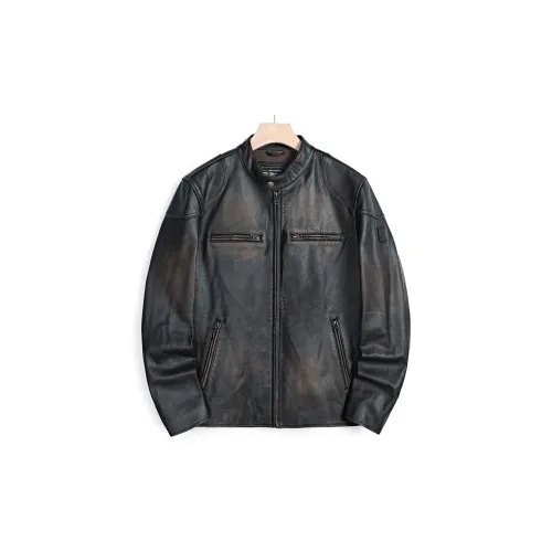 MCS Leather Jackets Men Dark Coffee