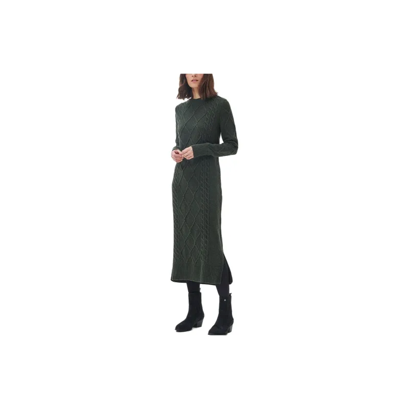 BARBOUR Burne Dress Long-Sleeved Dresses Women's Olive Green-1