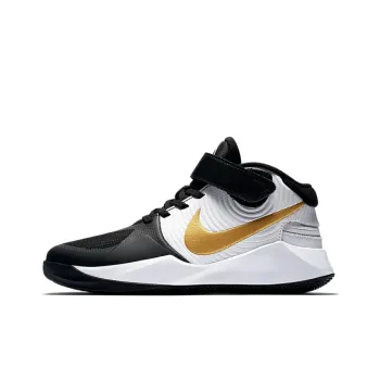 Nike Team Hustle D 9 FlyEase Mid-Top Children's Basketball Shoes Black White Teenagers