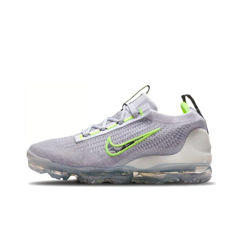 Nike VaporMax 2021 Low Top Kids' Running Shoes Gray Green Teenagers-0