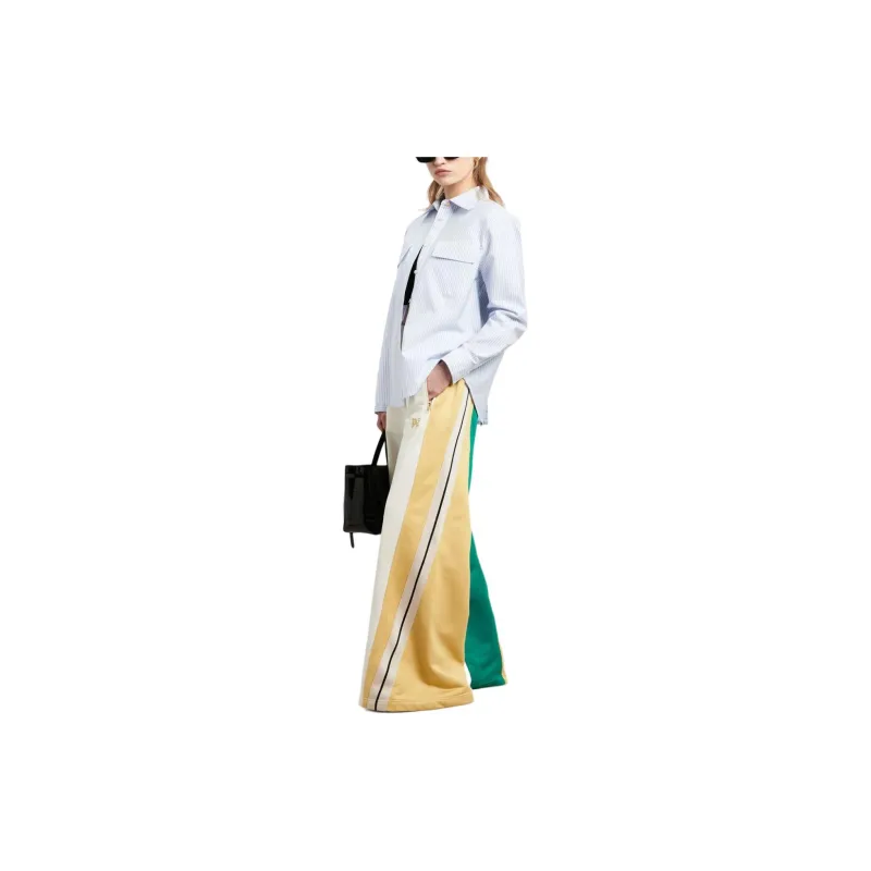 PALM ANGELS Monogram Colorblock Wide Track Pant 'Off White/Multicolor'-1