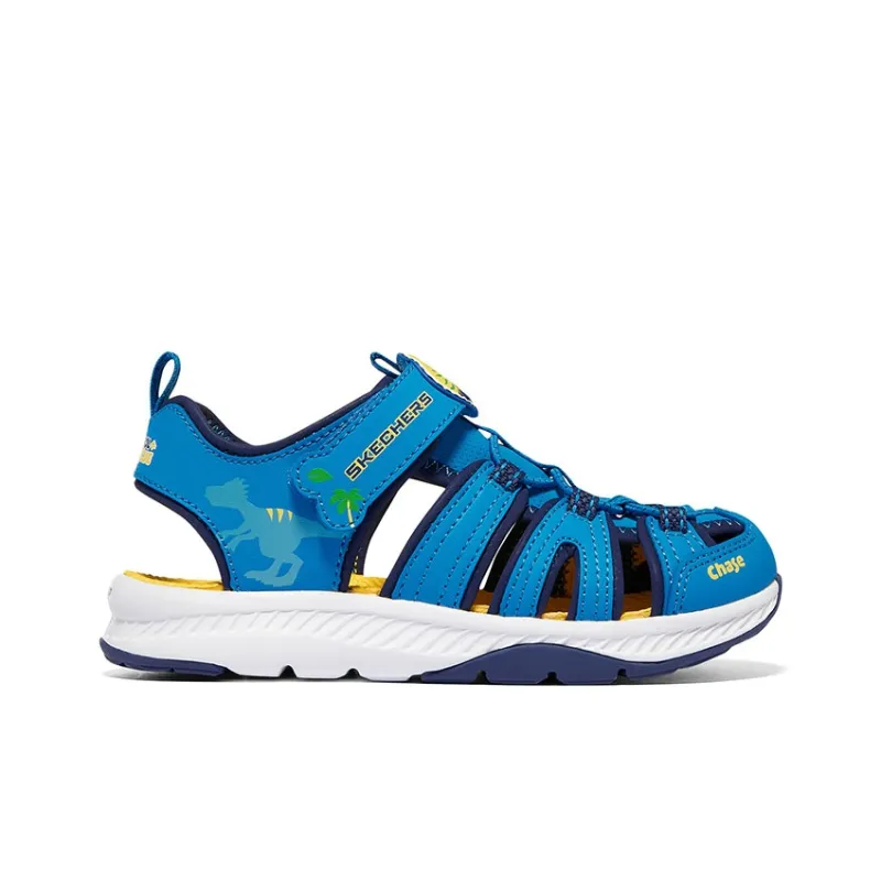 Skechers Wear Resistant Breathable Slip Resistant Children's Sandals Blue Teenagers-1