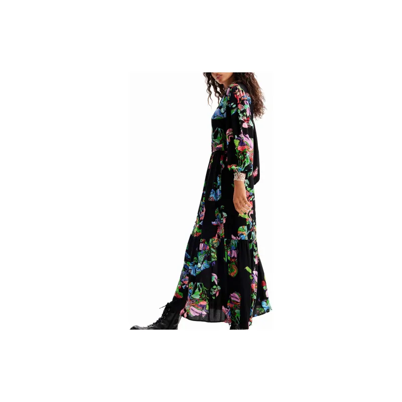 Desigual Long Sleeved Dress Women's Multicolor-3