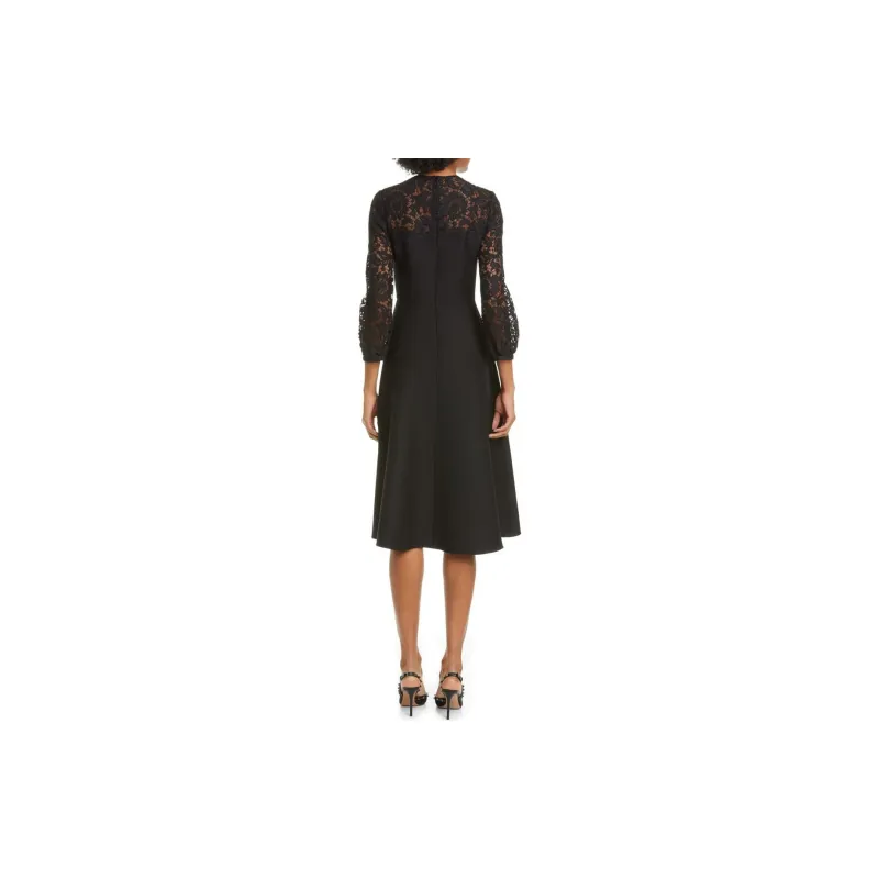 Valentino Long Sleeved Dresses Women's Black-2