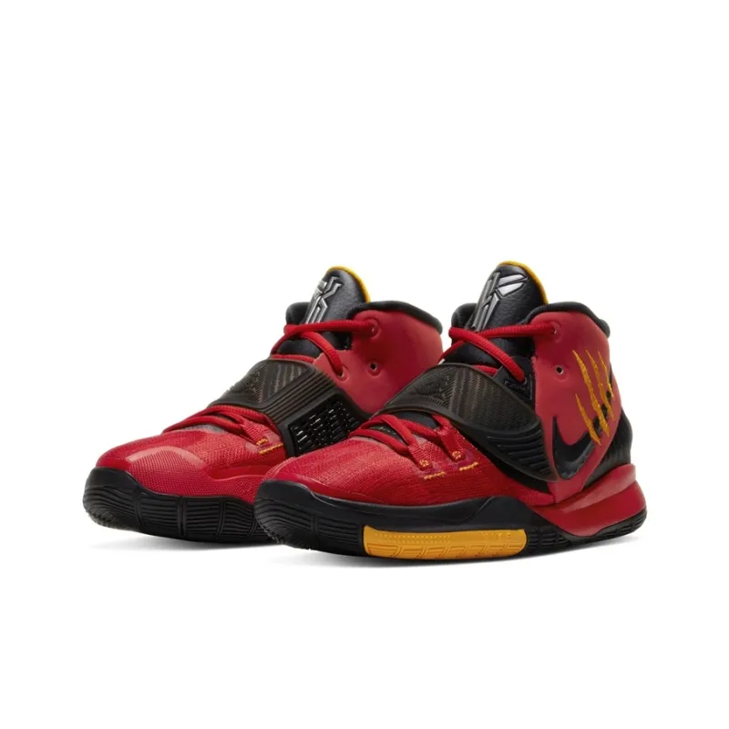 Nike Kyrie 6 'Bruce Lee' Bruce Lee Abrasion Resistant Mid Top Children's Basketball Shoes Black Red Unisex-2
