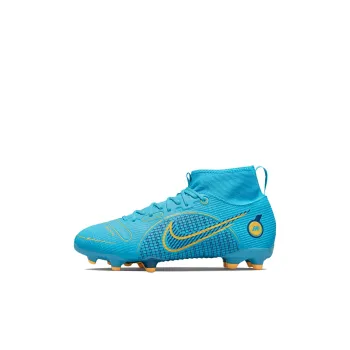 Nike Mercurial Superfly 8 Slip-Resistant Cushioning Wear-Resistant Mid-Top Kids' Soccer Shoes Blue Kids'