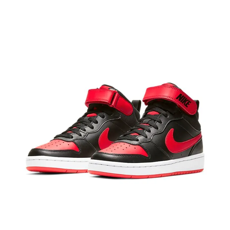 Nike Court Borough Mid 2 Black University Red GS-2