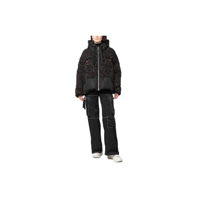 KHRISJOY Puff Khris Tweed Zip-Up Down Jacket-1