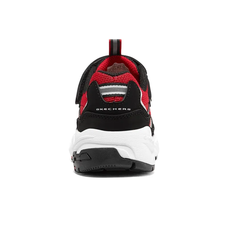 Skechers Slip-Resistant Cushioning Abrasion-Resistant Kids Lifestyle Shoes Black Red Teenagers-4