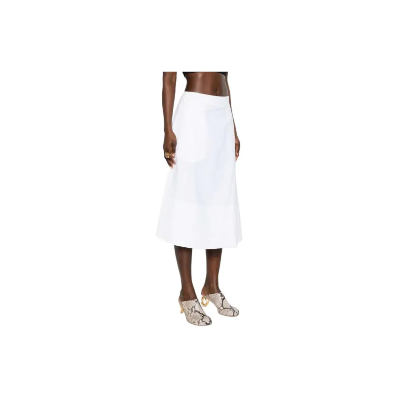 JIL SANDER Asymmetric Linen Midi Skirt-3