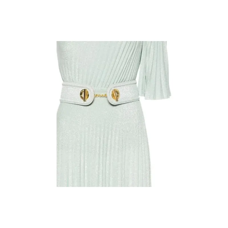 Elisabetta Franchi Asymmetrical Pleated Long Dress-4