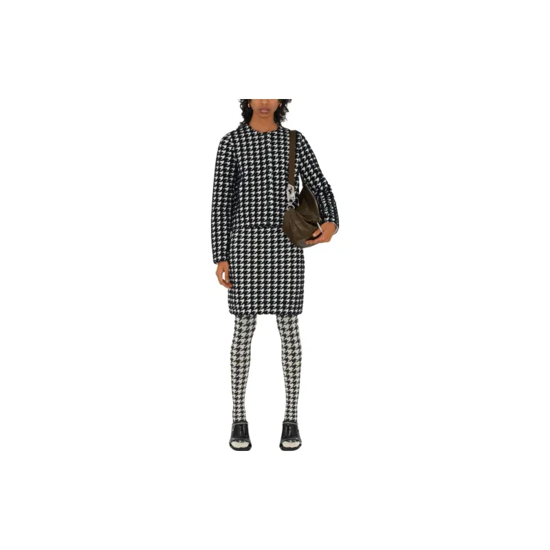 Burberry Houndstooth Pattern Crewneck Buttoned Cardigan-2