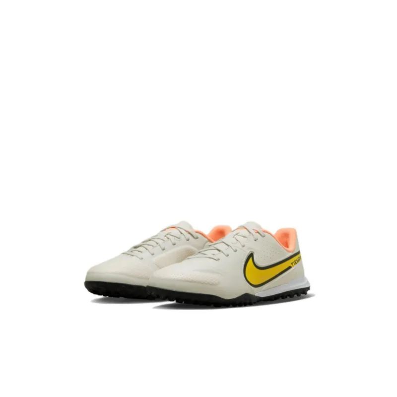 Nike Tiempo Legend 9 Academy TF Anti Slip Wear Resistant Low Top Kids' Soccer Shoes Gray Yellow Kids'-2
