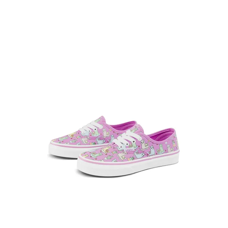 Vans Authentic Series Anti Slip Wear Resistant Low Top Skateboard Shoes Pink Children Aged 3 7 Years Old-1