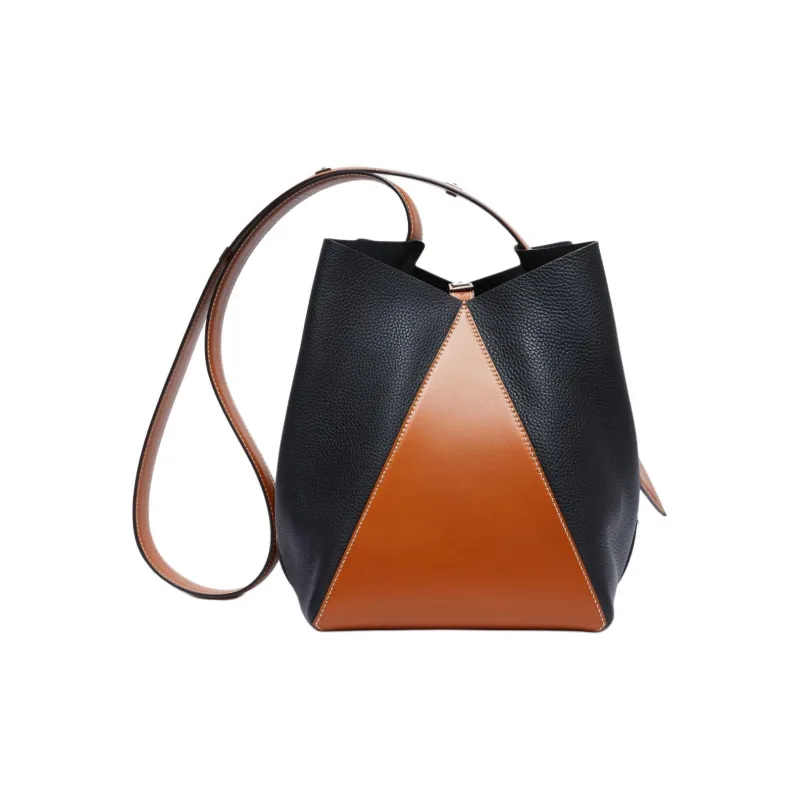 MaxMara Calfskin Bucket Bags Shoulder Bag Crossbody Bag Medium Size Women's Rusty-2