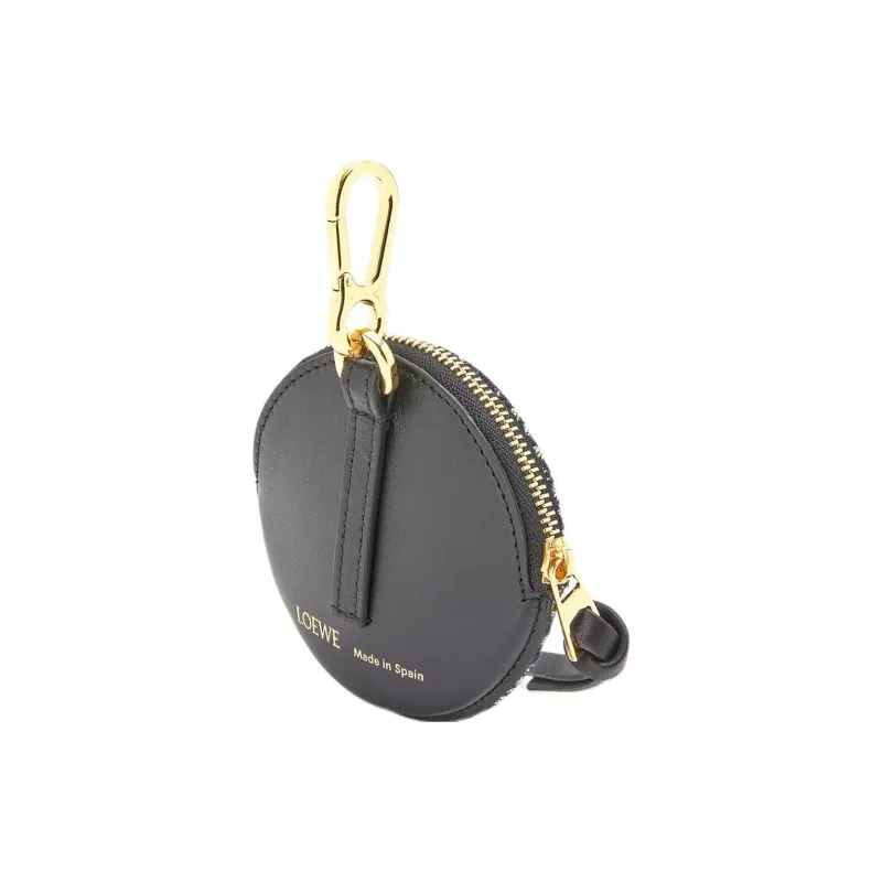 LOEWE Jacquard Fabric With Cow Leather Patchwork Fanny Pack Coin Purse Women's Marine Blue/Black-2