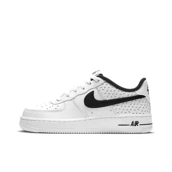 Nike Air Force 1 GS Anti Slip Wear Resistant Low Top Kids' Skateboarding Shoes Black White Teenagers
