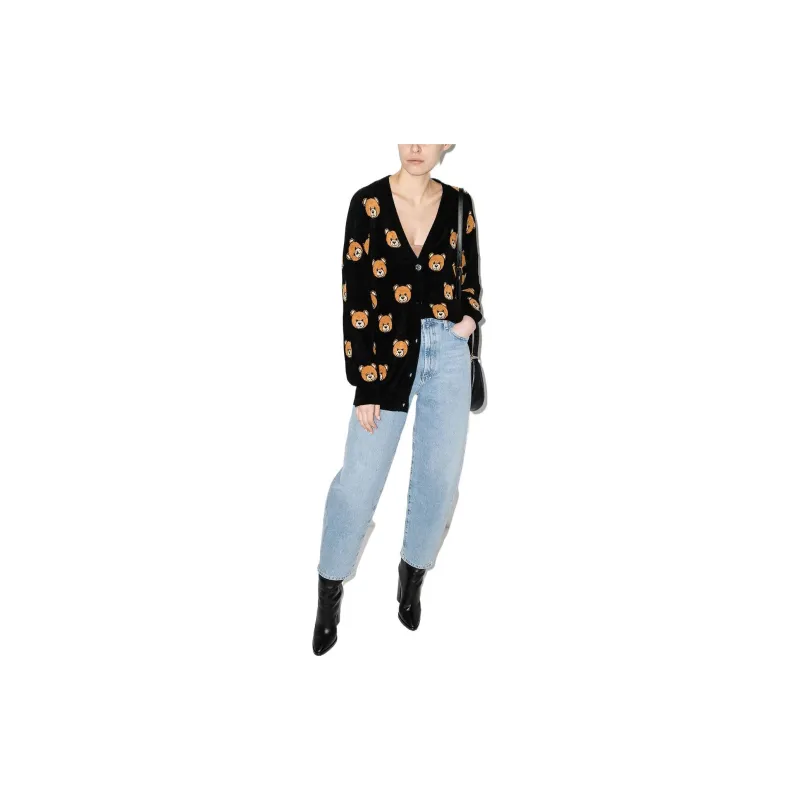 MOSCHINO Teddy Bear Jacquard Knit Cardigan-1