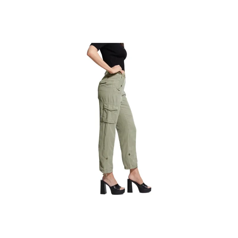 GUESS Eco Nessi Linen Cargo Pants Cargo Pants Women's Sage Green-3