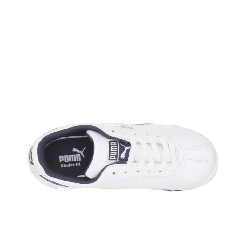 PUMA Roma Basic Jr GS Basic Cushioning Wear-Resistant Low-Top Kids' Running Shoes White Blue Teenagers-3