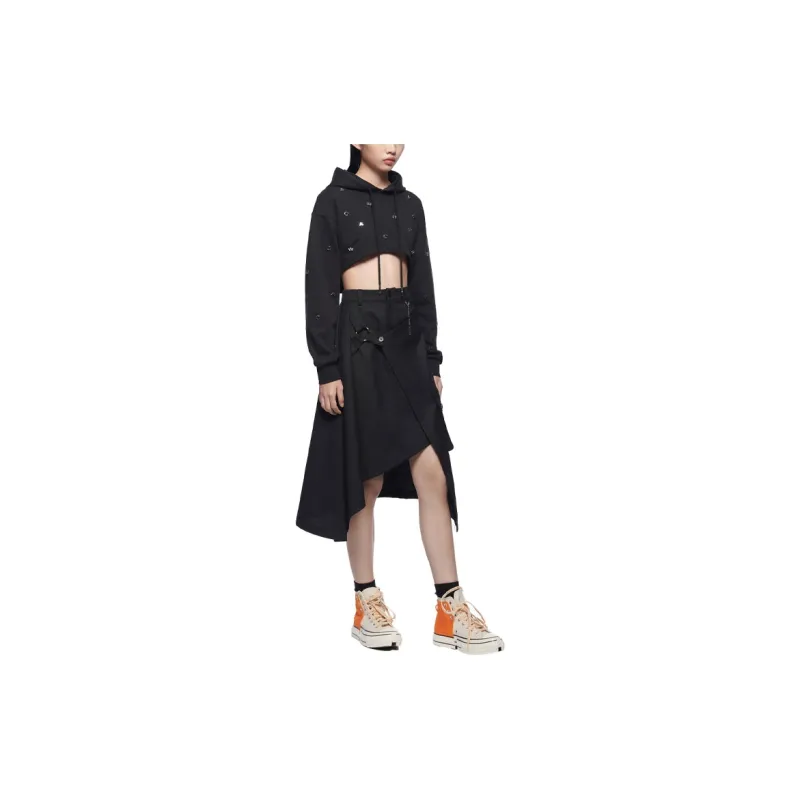 Feng Chen Wang Casual Long Skirts Women's Black-2